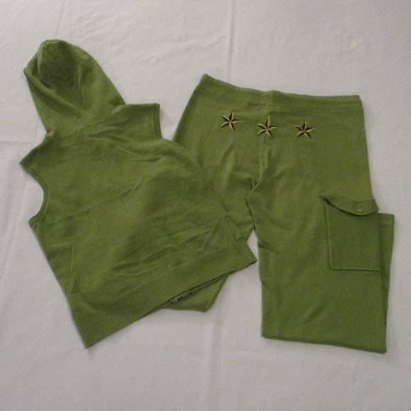 J.J. BASICS SLEEVELESS TWO (2) PIECE JADE KNIT HOODIE SET – L - Picture 7 of 16